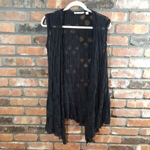 SnoSkins Longline Whimsigoth Vest in Black Lace Goblincore Witchcore Women's M